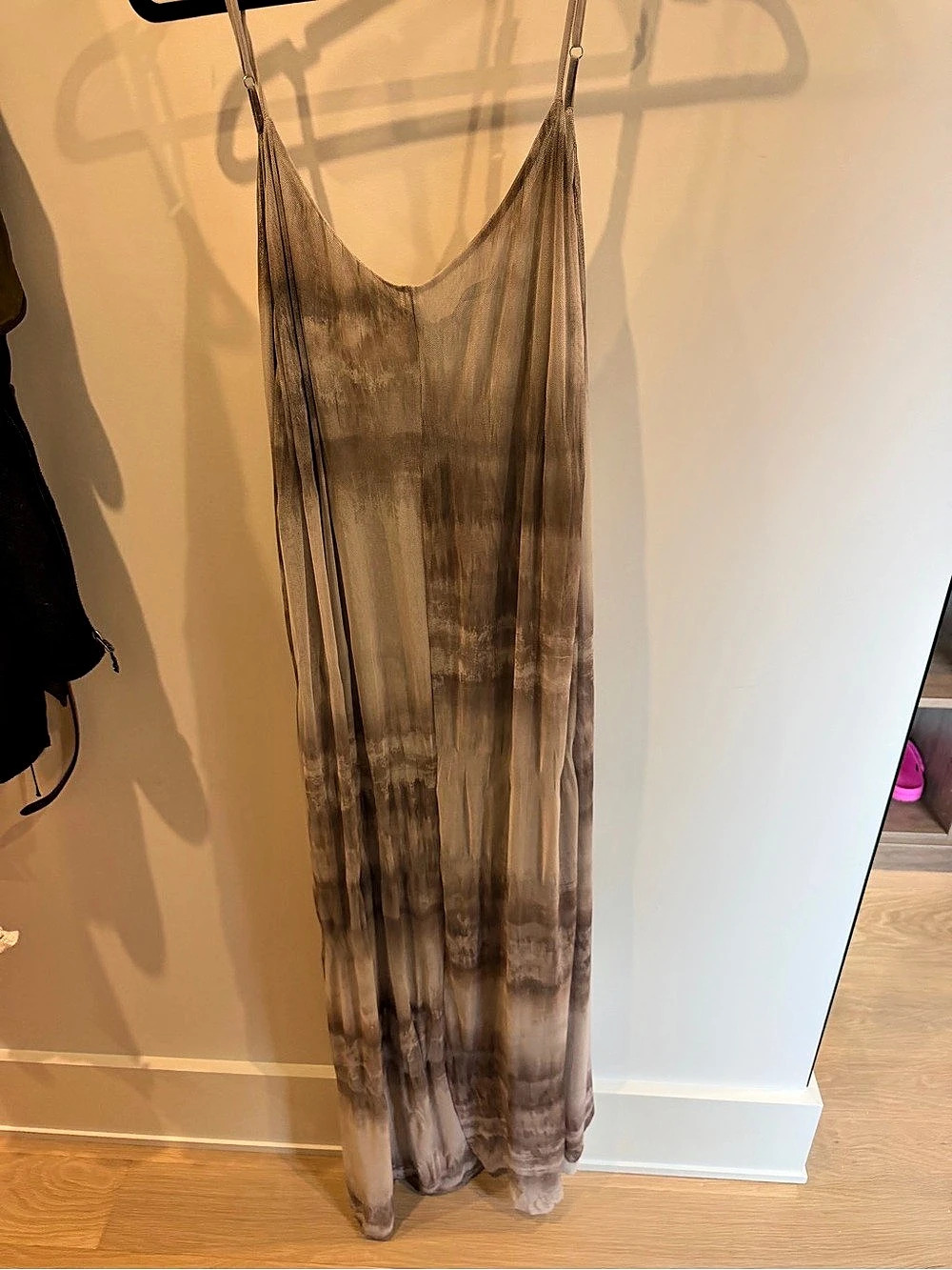Zara Abstract Print Maxi Dress in Brown Like New